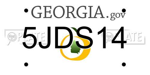 5JDS14 Georgia License Plate
