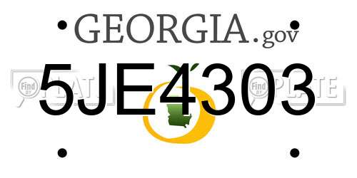 5JE4303 Georgia License Plate