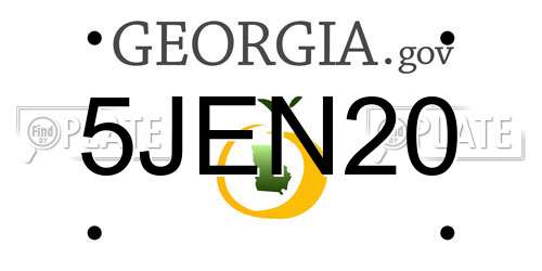 5JEN20 Georgia License Plate