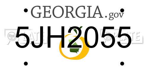 5JH2055 Georgia License Plate