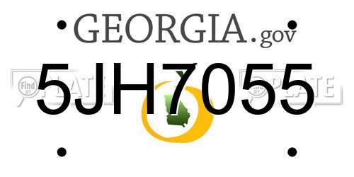 5JH7055 Georgia License Plate