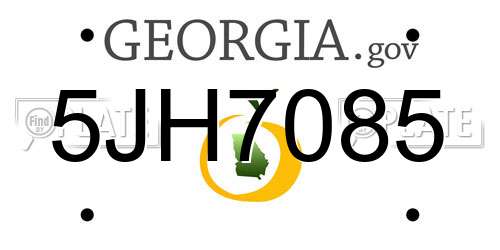 5JH7085 Georgia License Plate