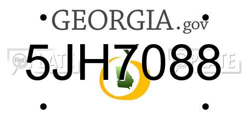 5JH7088 Georgia License Plate