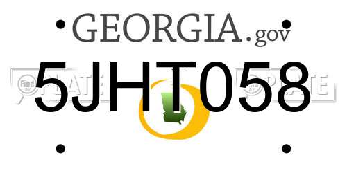 5JHT058 Georgia License Plate