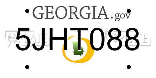 5JHT088 Georgia License Plate