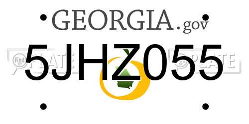 5JHZ055 Georgia License Plate