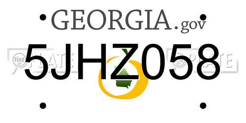 5JHZ058 Georgia License Plate