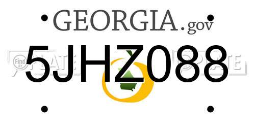 5JHZ088 Georgia License Plate