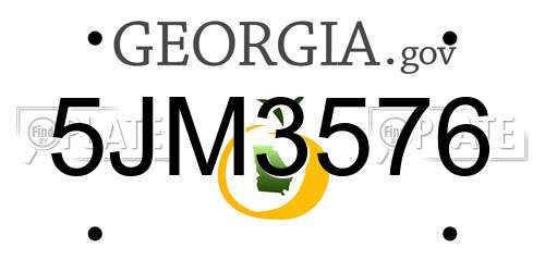 5JM3576 Georgia License Plate