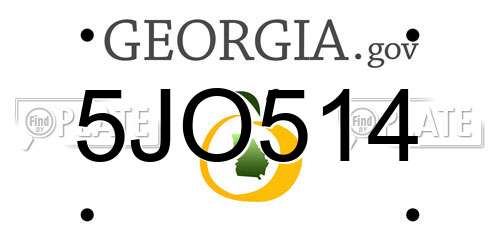 5JO514 Georgia License Plate