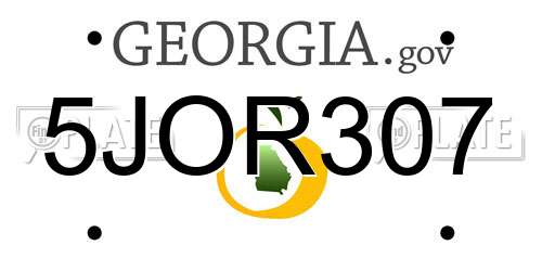 5JOR307 Georgia License Plate