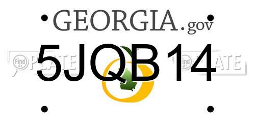 5JQB14 Georgia License Plate