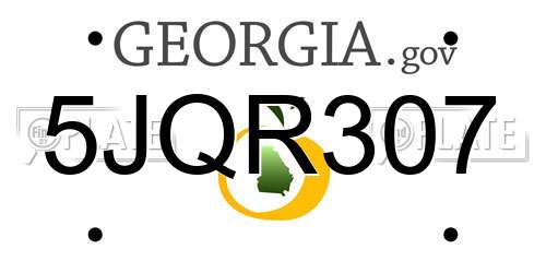 5JQR307 Georgia License Plate