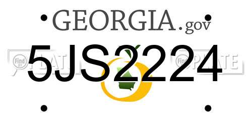 5JS2224 Georgia License Plate