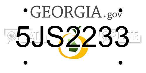 5JS2233 Georgia License Plate