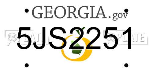 5JS2251 Georgia License Plate