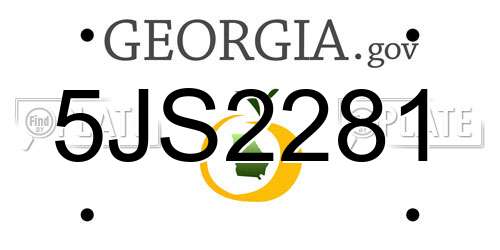 5JS2281 Georgia License Plate