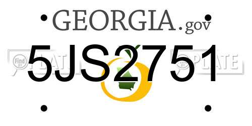 5JS2751 Georgia License Plate