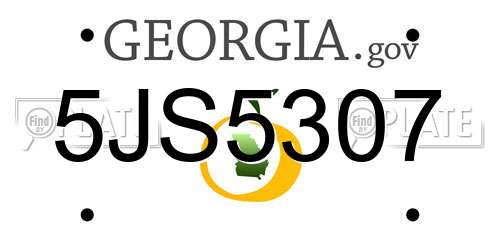 5JS5307 Georgia License Plate
