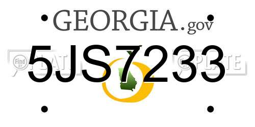 5JS7233 Georgia License Plate