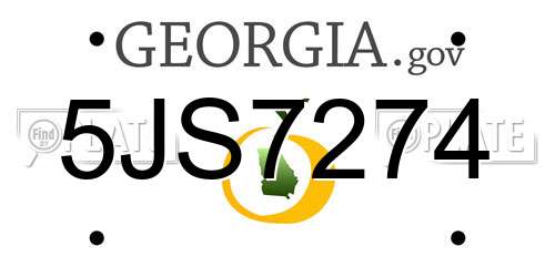 5JS7274 Georgia License Plate