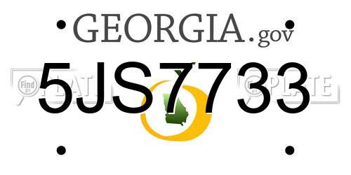 5JS7733 Georgia License Plate