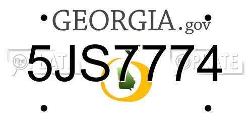 5JS7774 Georgia License Plate