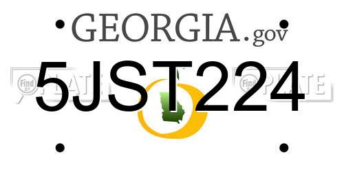 5JST224 Georgia License Plate