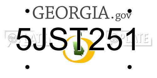 5JST251 Georgia License Plate