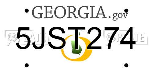 5JST274 Georgia License Plate