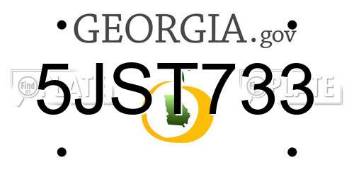 5JST733 Georgia License Plate