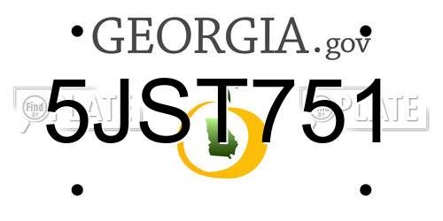 5JST751 Georgia License Plate