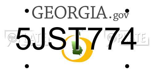 5JST774 Georgia License Plate