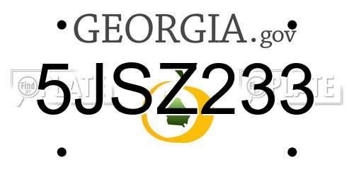 5JSZ233 Georgia License Plate