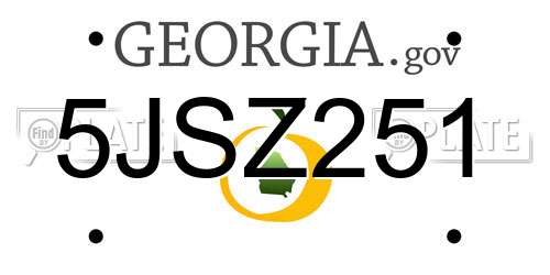 5JSZ251 Georgia License Plate