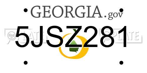 5JSZ281 Georgia License Plate