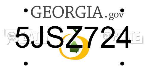 5JSZ724 Georgia License Plate