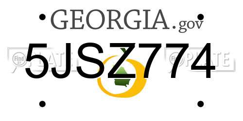 5JSZ774 Georgia License Plate