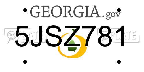 5JSZ781 Georgia License Plate