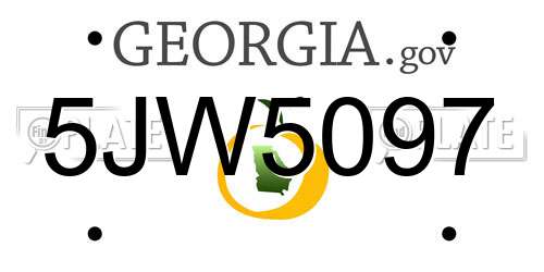 5JW5097 Georgia License Plate