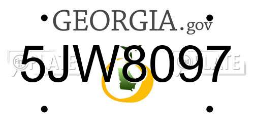 5JW8097 Georgia License Plate