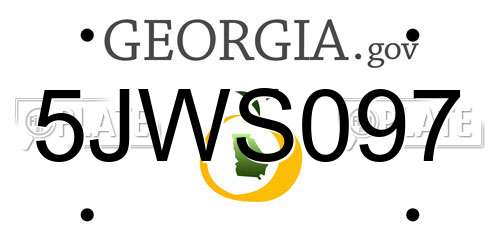 5JWS097 Georgia License Plate