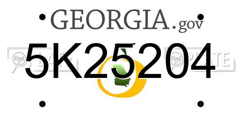 5K25204 Georgia License Plate