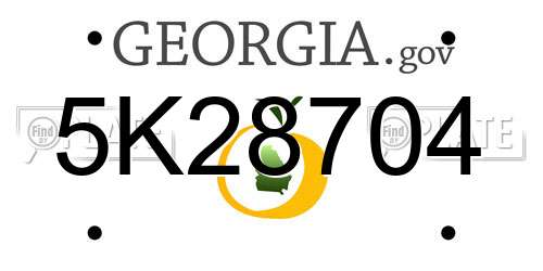 5K28704 Georgia License Plate
