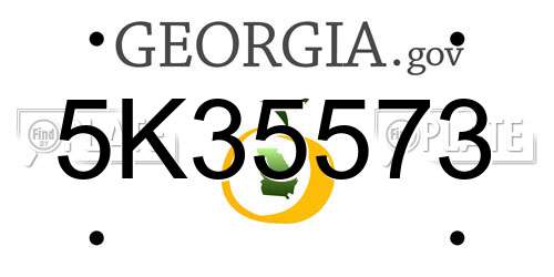 5K35573 Georgia License Plate