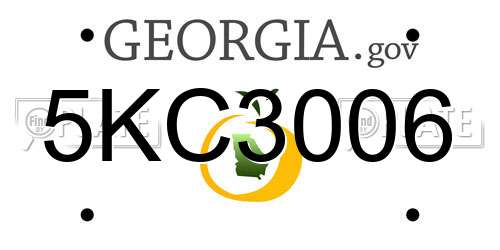 5KC3006 Georgia License Plate
