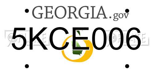 5KCE006 Georgia License Plate