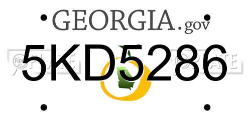 5KD5286 Georgia License Plate
