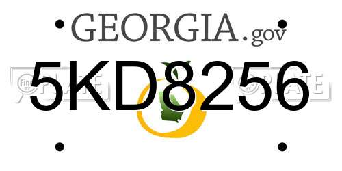 5KD8256 Georgia License Plate