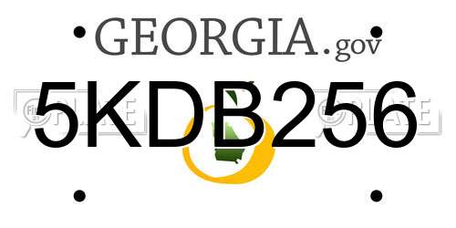 5KDB256 Georgia License Plate